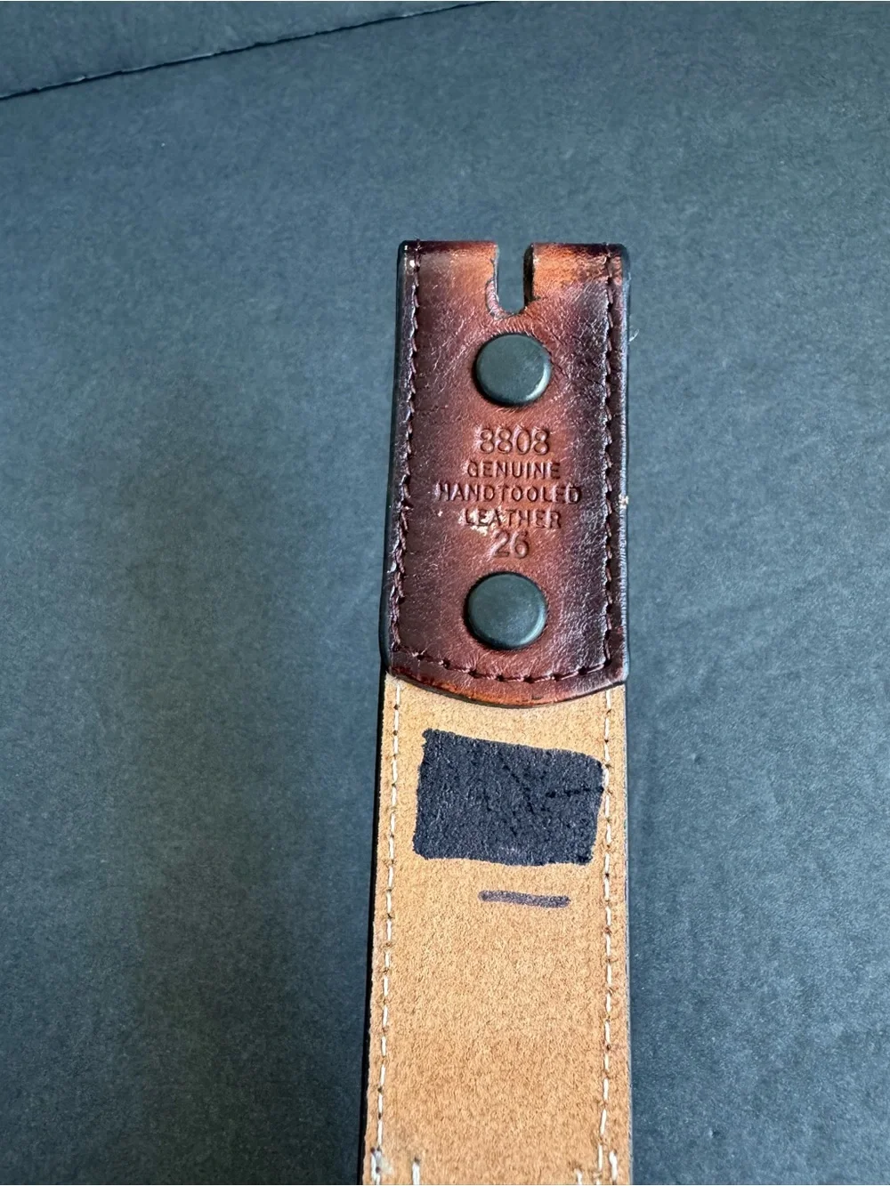 3D Belt Blank Beaded Tooled Brown Leather Western Native Print Unisex Womens 26